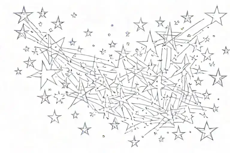 Line Art Stars Scattered