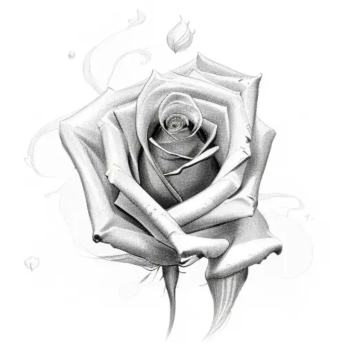 Whilted Rose Outline