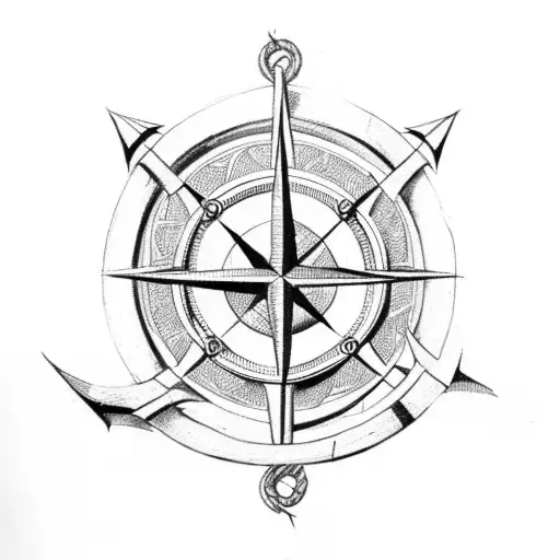 Anchor With Compass For Forearm