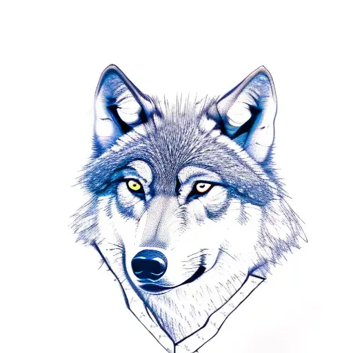 A Wolf Wearing A Patriotic Bandana