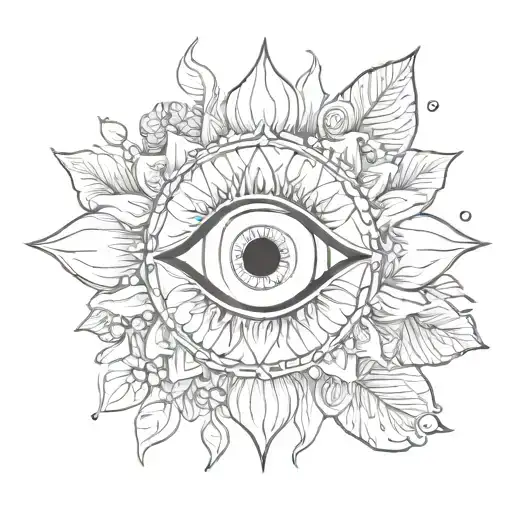 Evil Eye Flower Intertwined