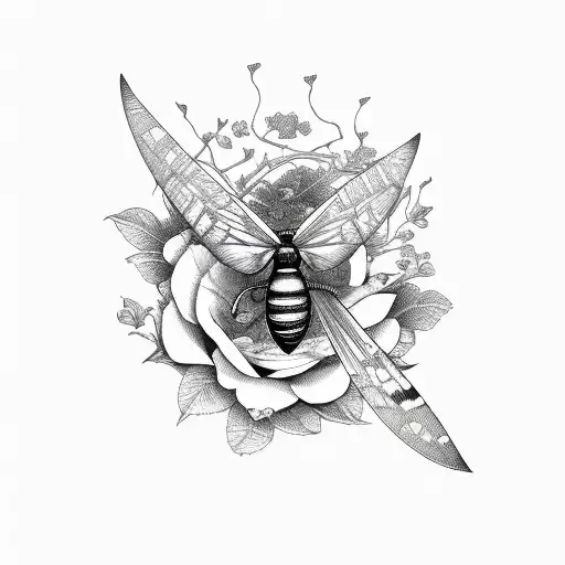 Katana With Moth And Roses