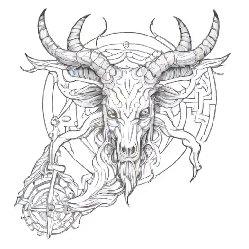 Sketch Baphomet Black And White