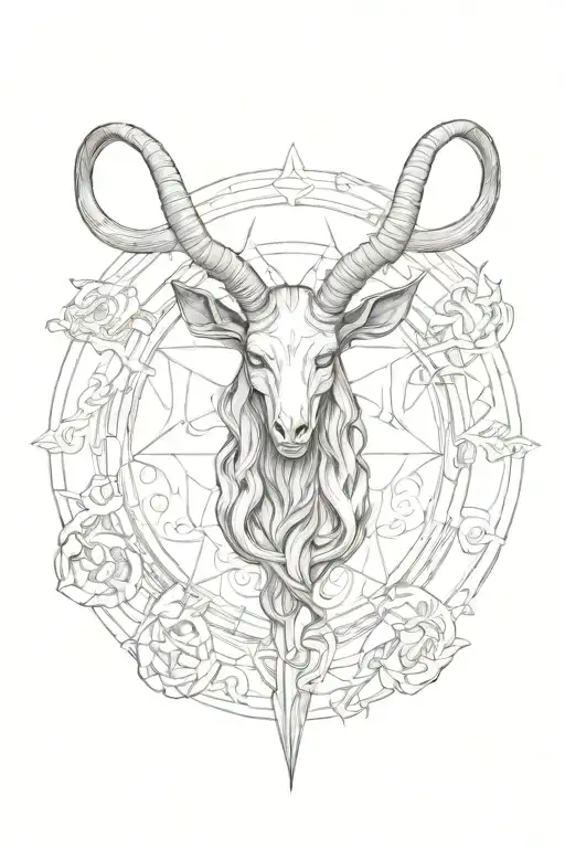 Sketch Baphomet Black And White