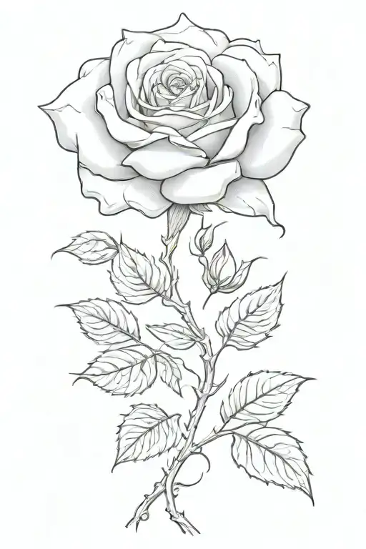 A Big Rose With Vines Coming Out Of It