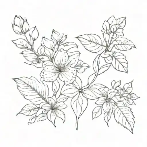 Simple January April And November Birth Flower Intertwined