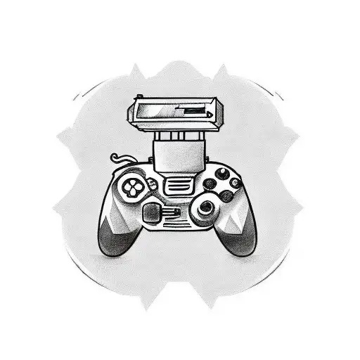 Incorporate A Video Game Controller Into A Sketch-style Tattoo Inspired By Your Love For Video Games