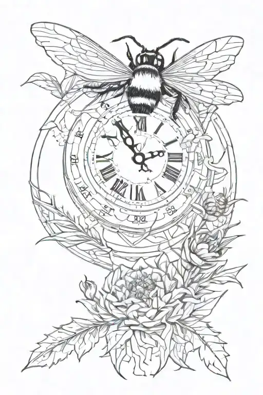 Clock Arsenal Bumble Bee And Thistle