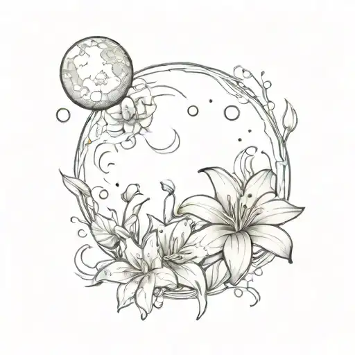 Round Moon And Lily