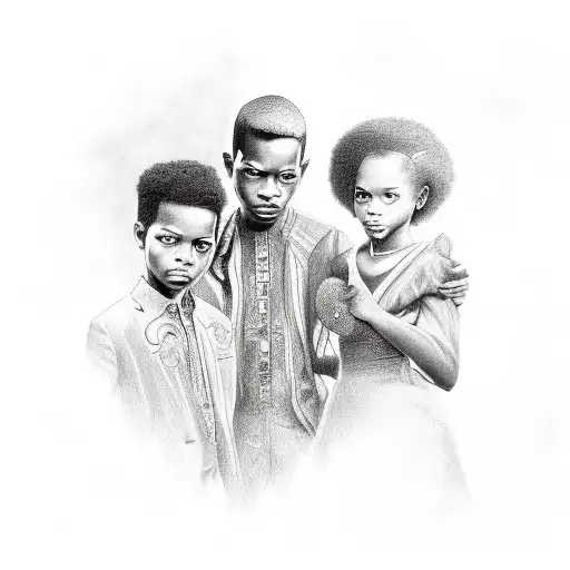 3 Boys 2 Girls Family Black African American