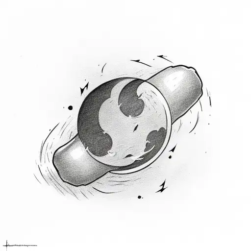 Quarter Moon With Boxing Gloves Hanging Off Moon