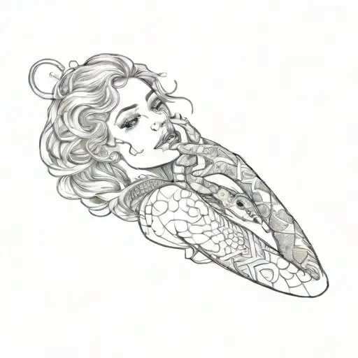 A Woman With A Snake On Her Arm