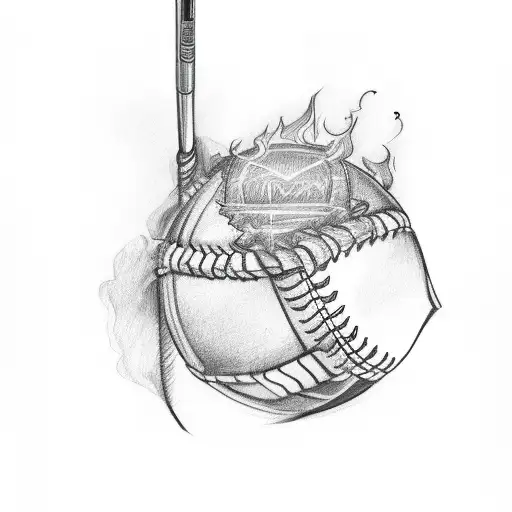 Fire Outline With Baseball