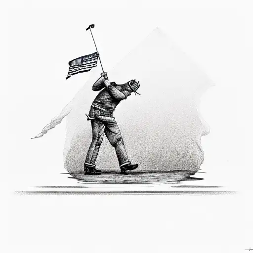 Firefighter Golfing Into The Sunset