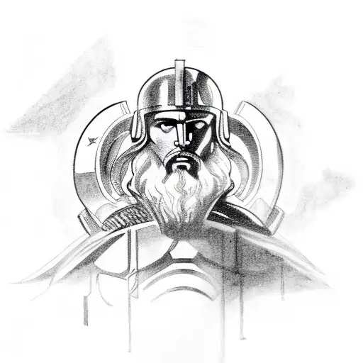 Zeus With A Spartan Helmet And A Lightning And A Eagle Greek Mythology