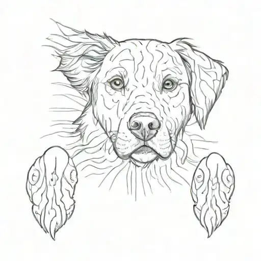 Dog Pawprints One Bigger