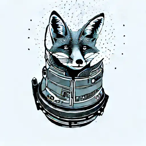 A Fox With Space Related Content Under The Head