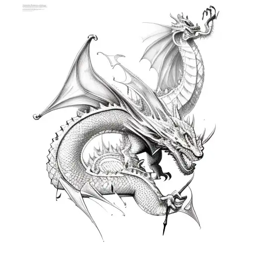 A Mystical Dragon Surrounded By Medical Instruments