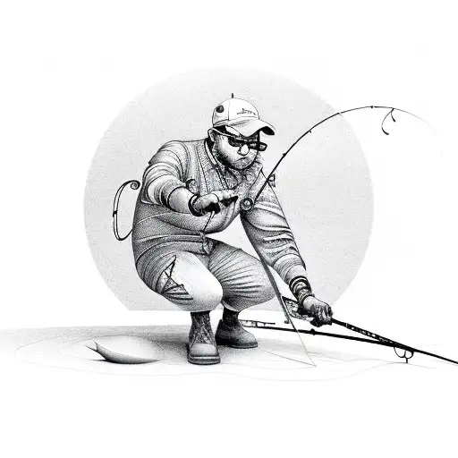 Engineer Technician Holding A Fishing Rod With Adhd Symbol As Bait