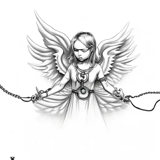 Angel Control Devil With Chain