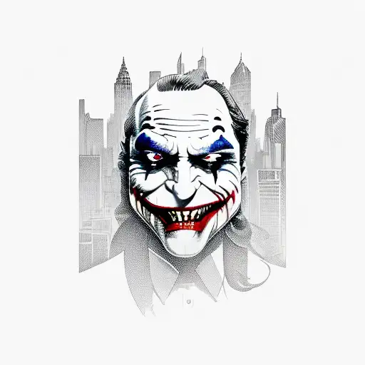 Jokers Face As In The Movie Realistic And The City Of New York