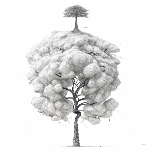 A Sketch Of A Twisted Tea Bottle Transforming Into A Tree