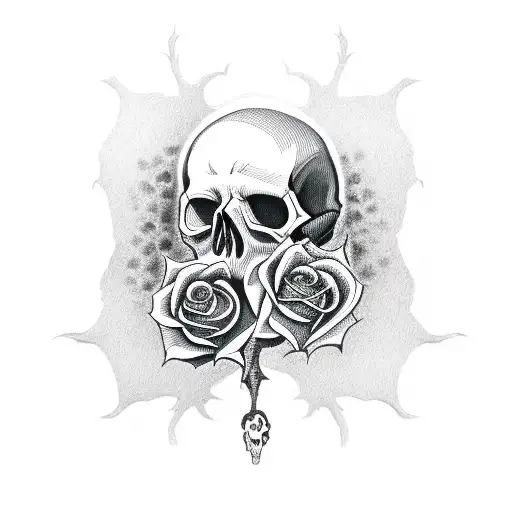 Skull With Rose In Eye