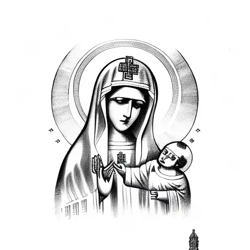 Our Lady Of Vladimir With Son