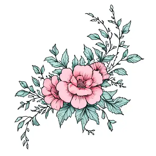 Wrap Around Flowers And Vine