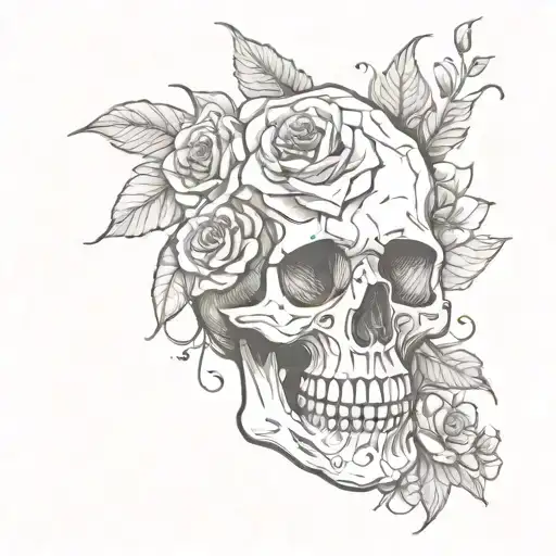 Skull And Flowers