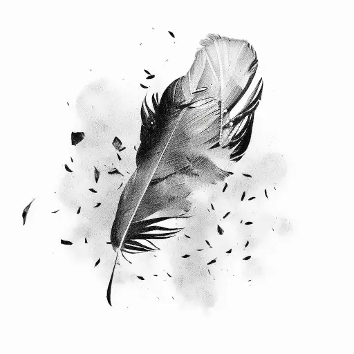 Crow Feathers Scattered Around