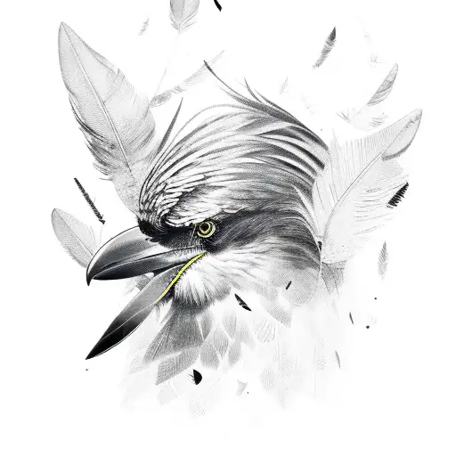 Crow Feathers Scattered Around