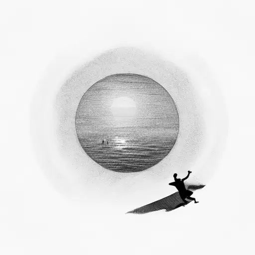 Man Chasing A Setting Sun