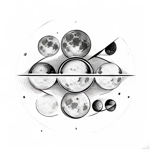 Moon Phases In A Circle