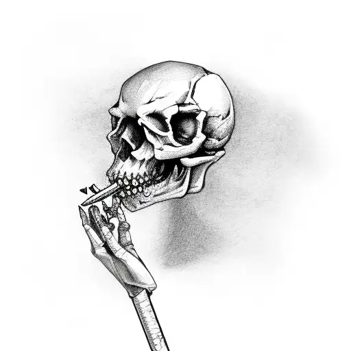 High Skeleton Head Smoking A Joint