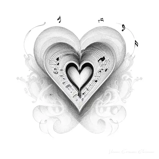 A Heart-shaped Music Note With The Name 'Loann' Incorporated