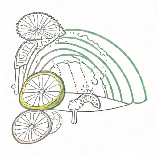 Minimalist Rainbow Opposite A Lemon Wedge