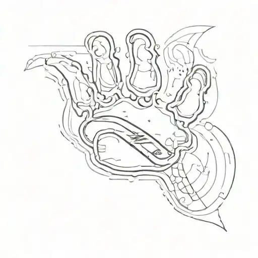 Dog Paw Print With Nike Name Cursive Below