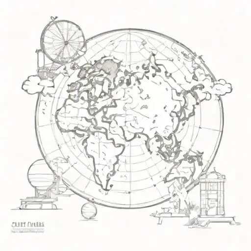 The Atlas Titan Resting Against The Globe Where The Earth And Titan Are About The Same Size