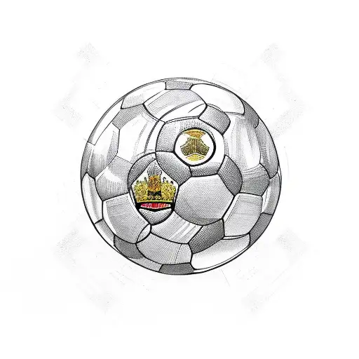 A Detailed Sketch Of A Soccer Ball Merging With The Mk Dons Logo