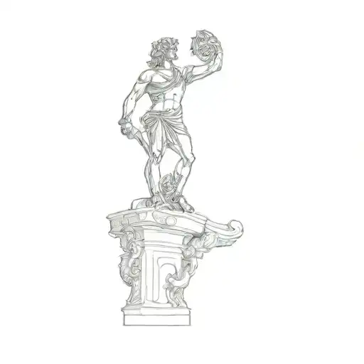 A Statue Of Perseus Holding The Head Of Medusa Greek Mythology