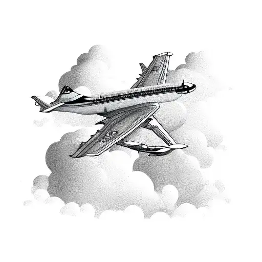 Airplane With Clouds