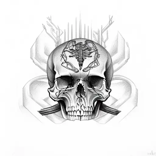 Half Skull Circuits And Bones