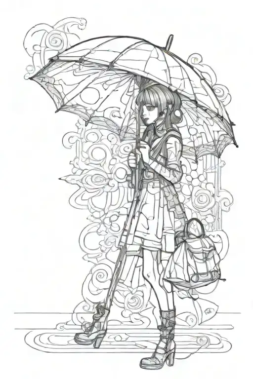 Goth Girl With Umbrella