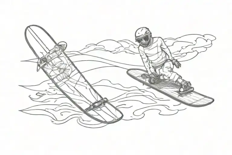 Snowboard Skateboard Surfboard Wakeboard In A Line