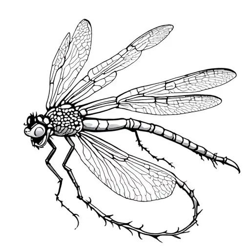 Dragon Fly Tatoo With An M And J