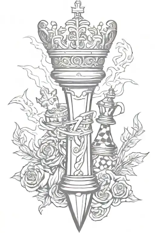 Mafia Knife With King Chess Piece