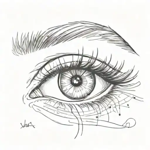 Drawing Of A Woman's Beautiful Eyes