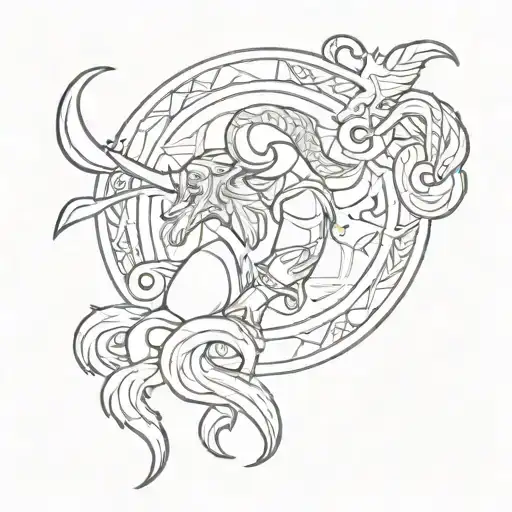 Viking And Scottish Capricorn Symbol