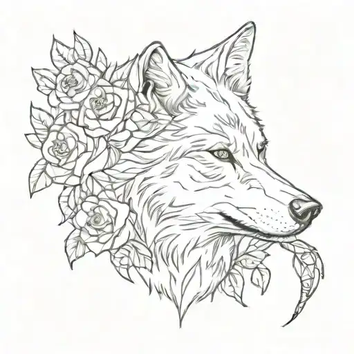 Wolf And Roses